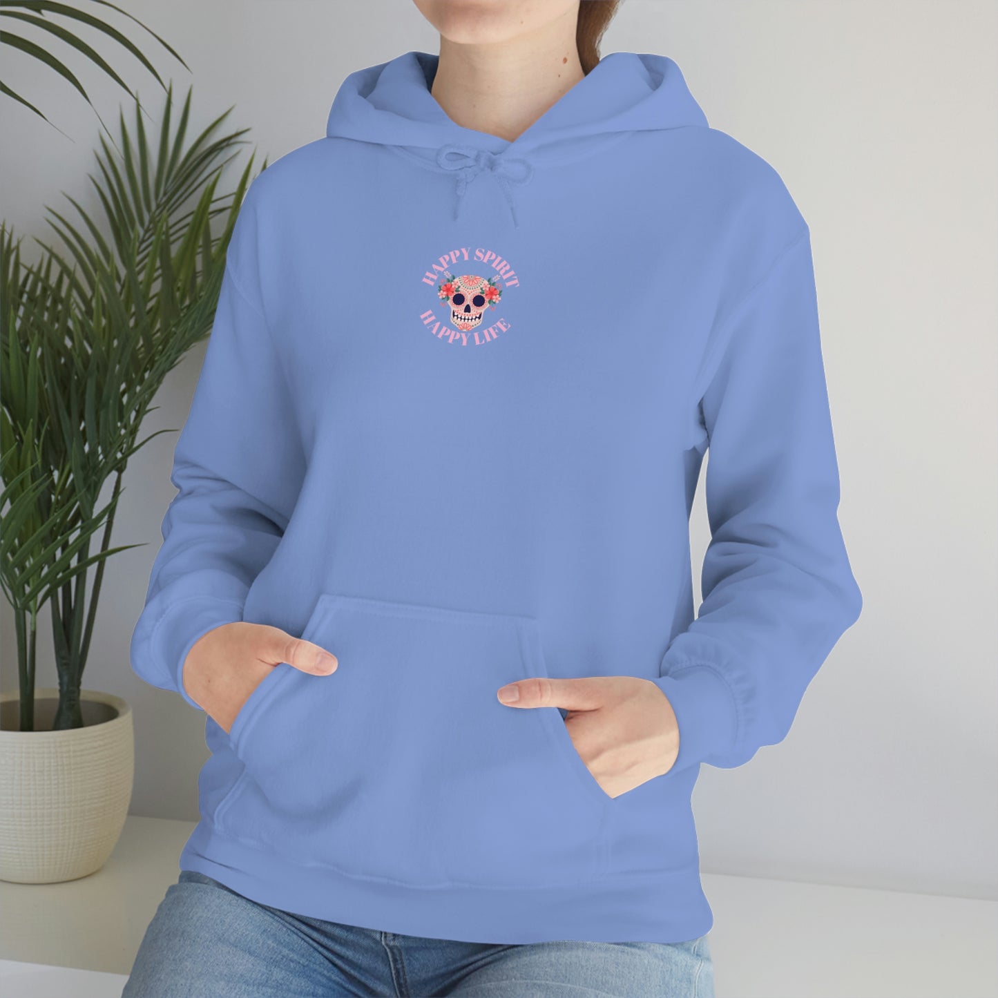 Dia De Los Muertos Hoodie Sweatshirt, Day of the Dead Gift, Happy Spirit Happy Life, Honoring the Dead Aesthetic Candy Skull, Sugar Skull