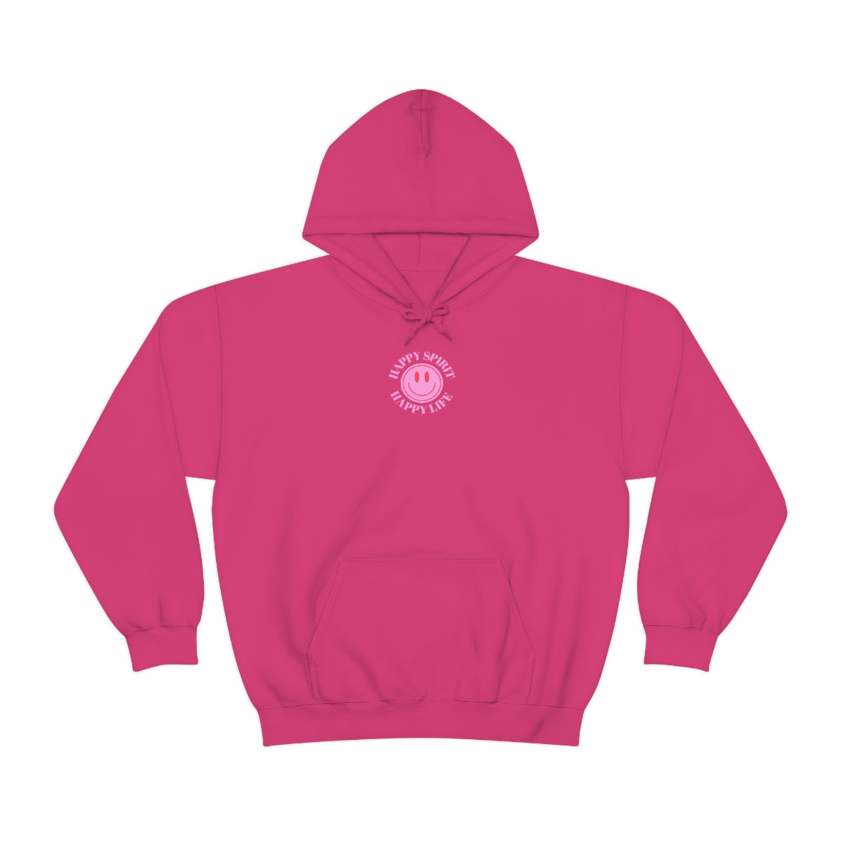 Happy Spirit Happy Life Sweatshirt, Pink Smile Lilac Hoodie, Oversized Hoodie, Front Back Print Trendy Sweatshirt, Beach Cover Up, Cover Up