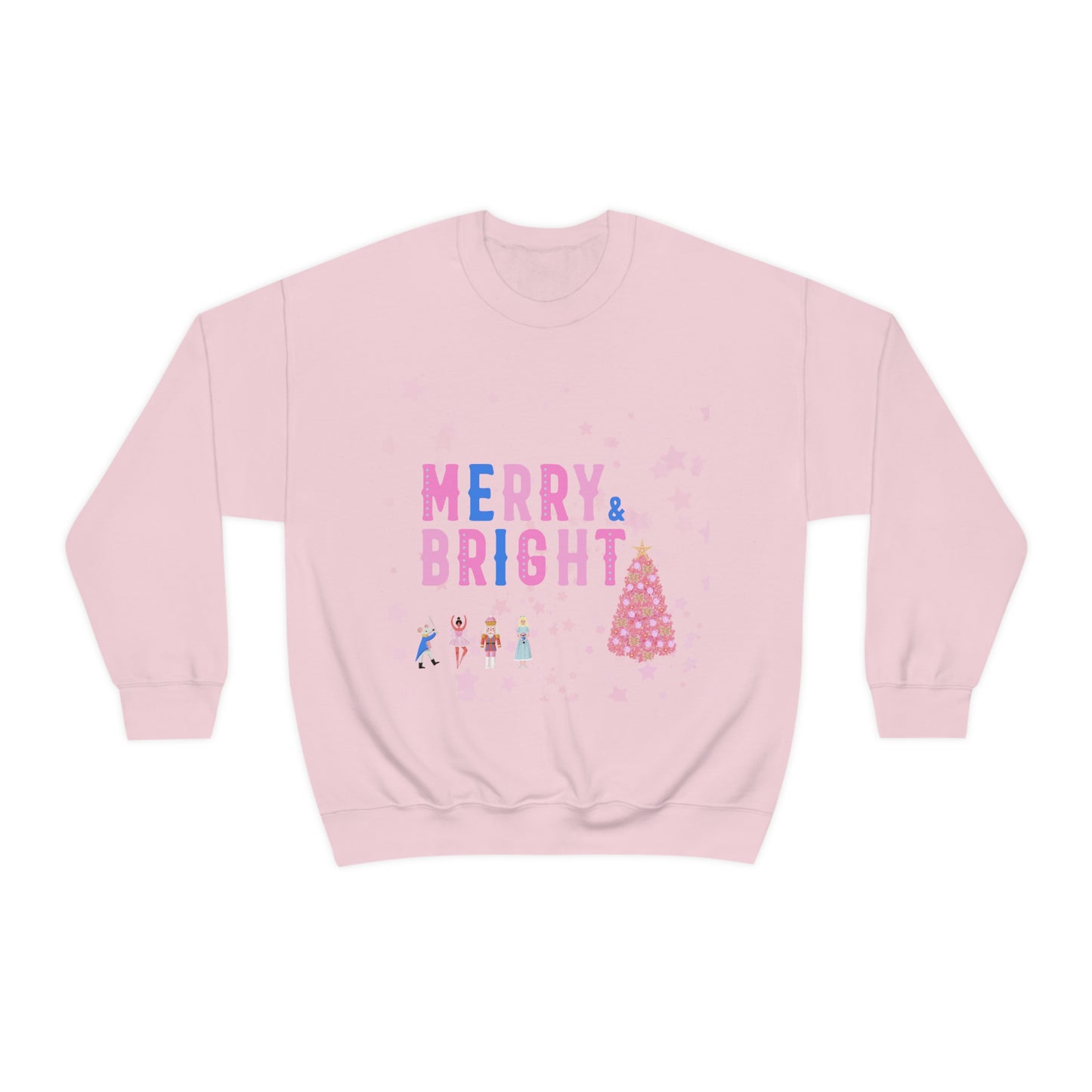 Pink Nutcracker Merry and Bright Minimalist Sweatshirt, Blue Nutcracker Sweatshirt, Trendy Christmas Sweatshirt, Pastel Xmas Crewneck