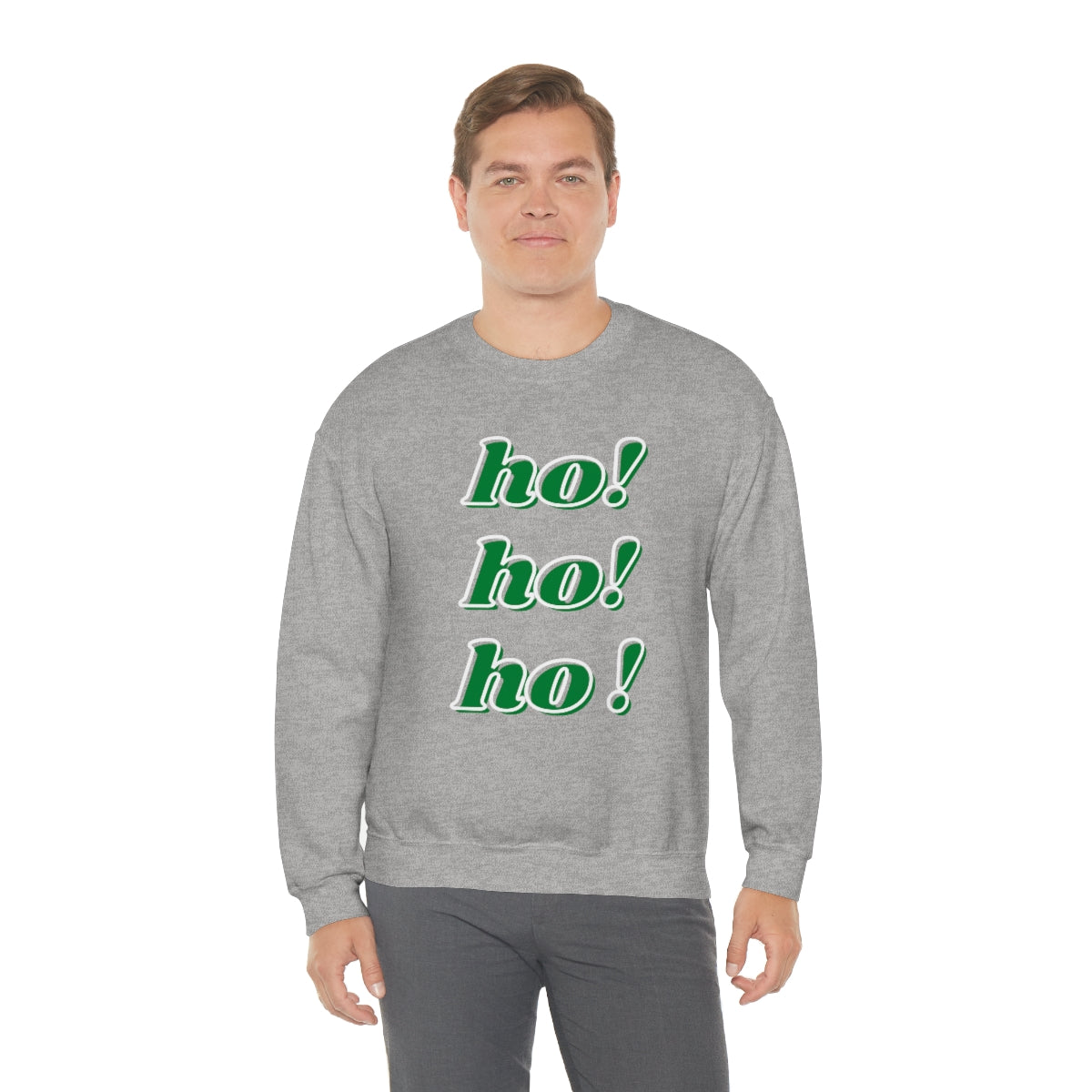 Ho Ho Ho Sweatshirt, Christmas Minimalist Top, Santa Claus Sweatshirt Xmas, Trendy Retro Font Holiday Unisex Heavy Blend Crewneck Sweatshirt
