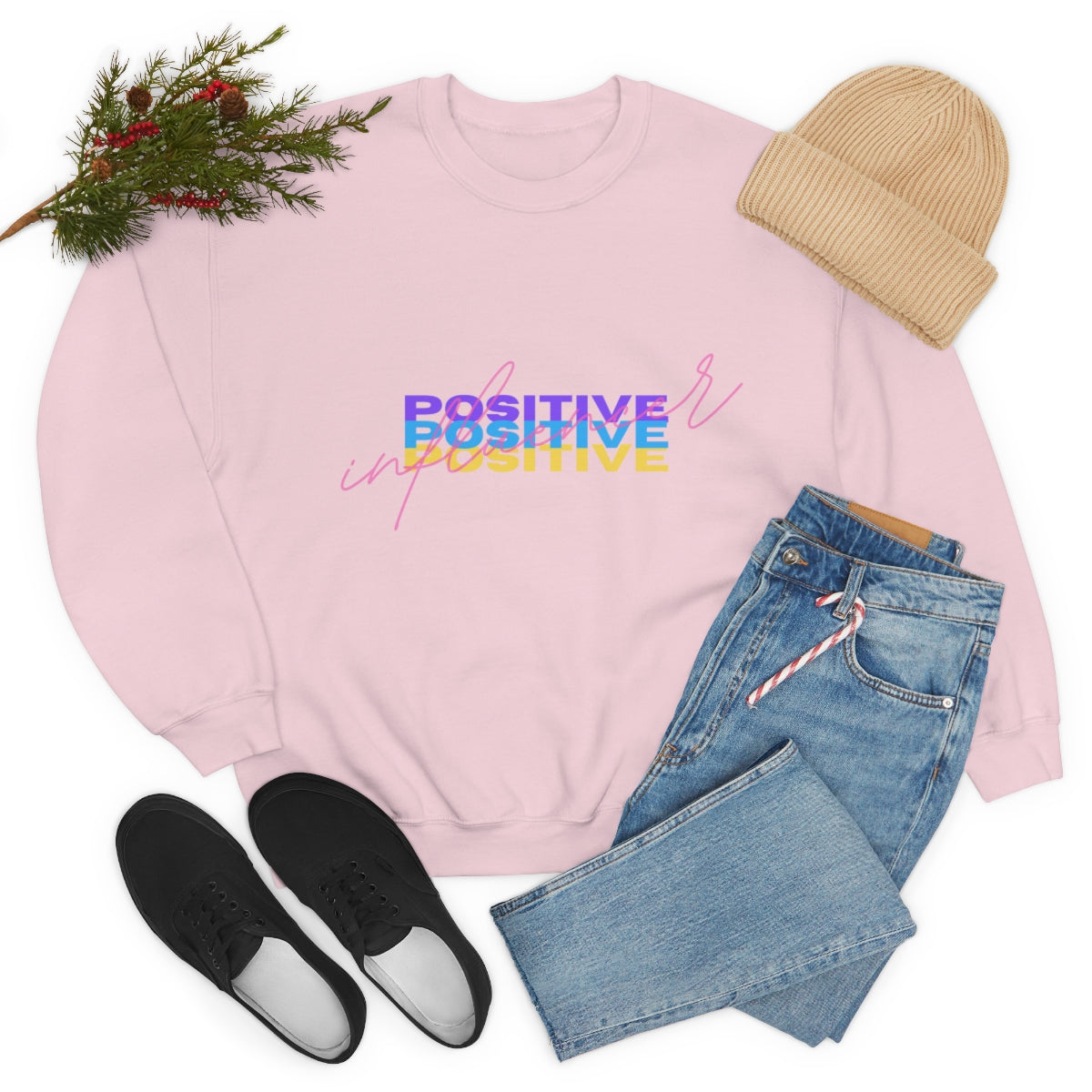 Retro Trendy Influencer Sweatshirt, Oversized Positive Influencer Crewneck Sweatshirt, VSCO Girl, Tumblr Top, 80s Retro Gift