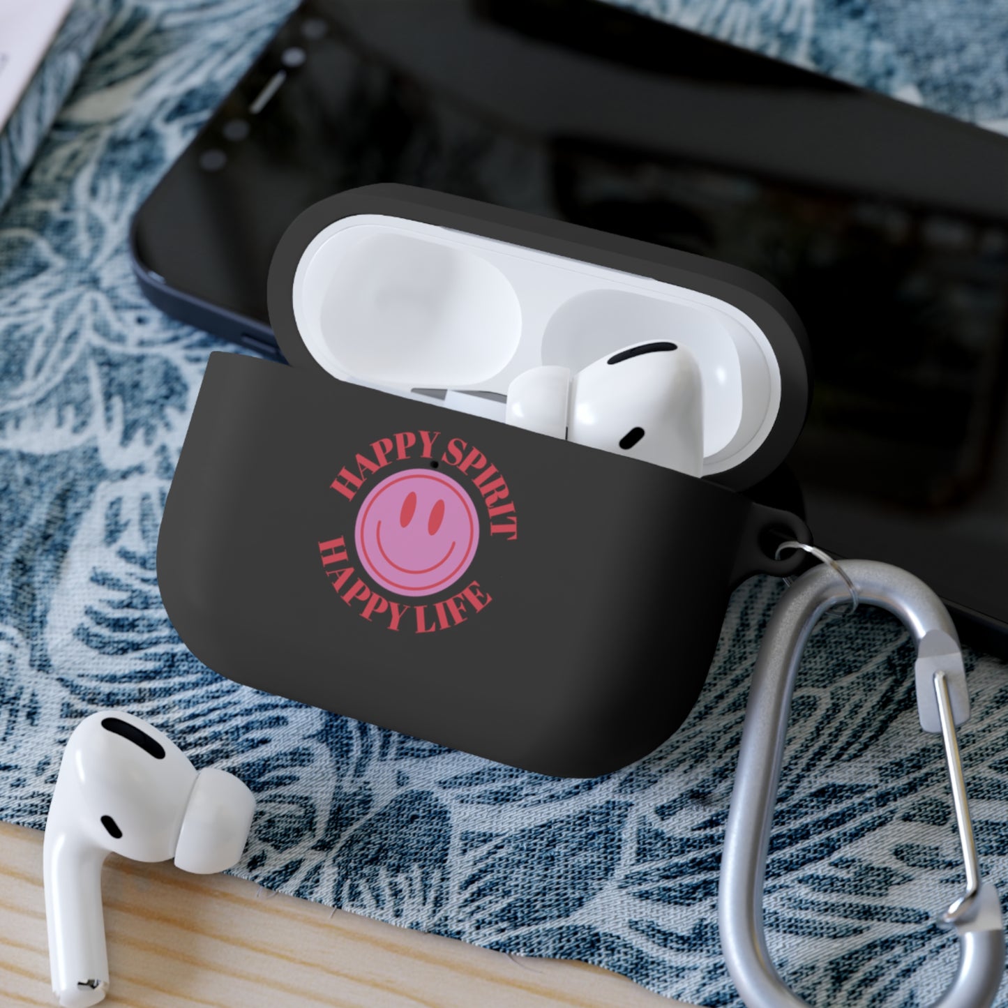Happy Spirit Happy Life AirPods and AirPods Pro Case Cover, AirPods and AirPods Pro Case Cover, VSCO girl, Smiley Happy Life Protector Case