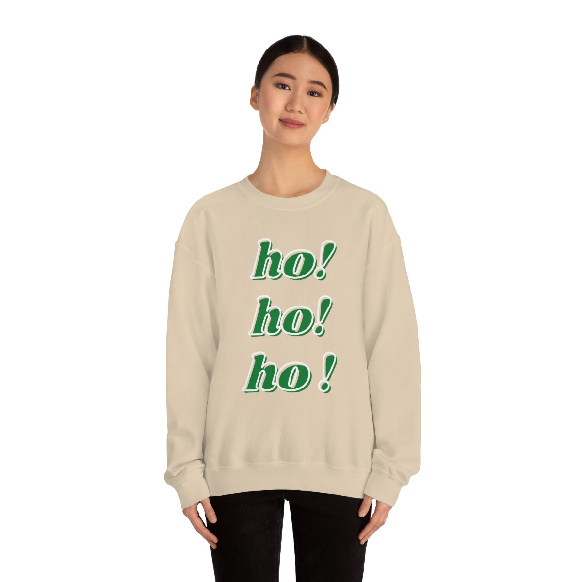 Ho Ho Ho Sweatshirt, Christmas Minimalist Top, Santa Claus Sweatshirt Xmas, Trendy Retro Font Holiday Unisex Heavy Blend Crewneck Sweatshirt