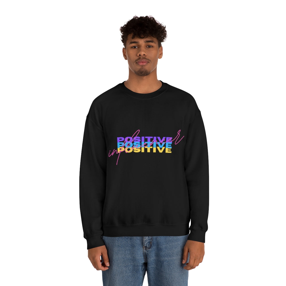 Retro Trendy Influencer Sweatshirt, Oversized Positive Influencer Crewneck Sweatshirt, VSCO Girl, Tumblr Top, 80s Retro Gift