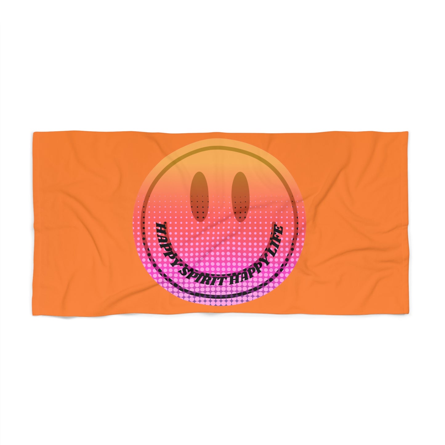 Aesthetic Smile Beach Towel, Happy Spirit Happy Life Towel, Sunset Smile Towel, Trendy Neon Ombre Towel, Summer Towel, Mental Health Towel