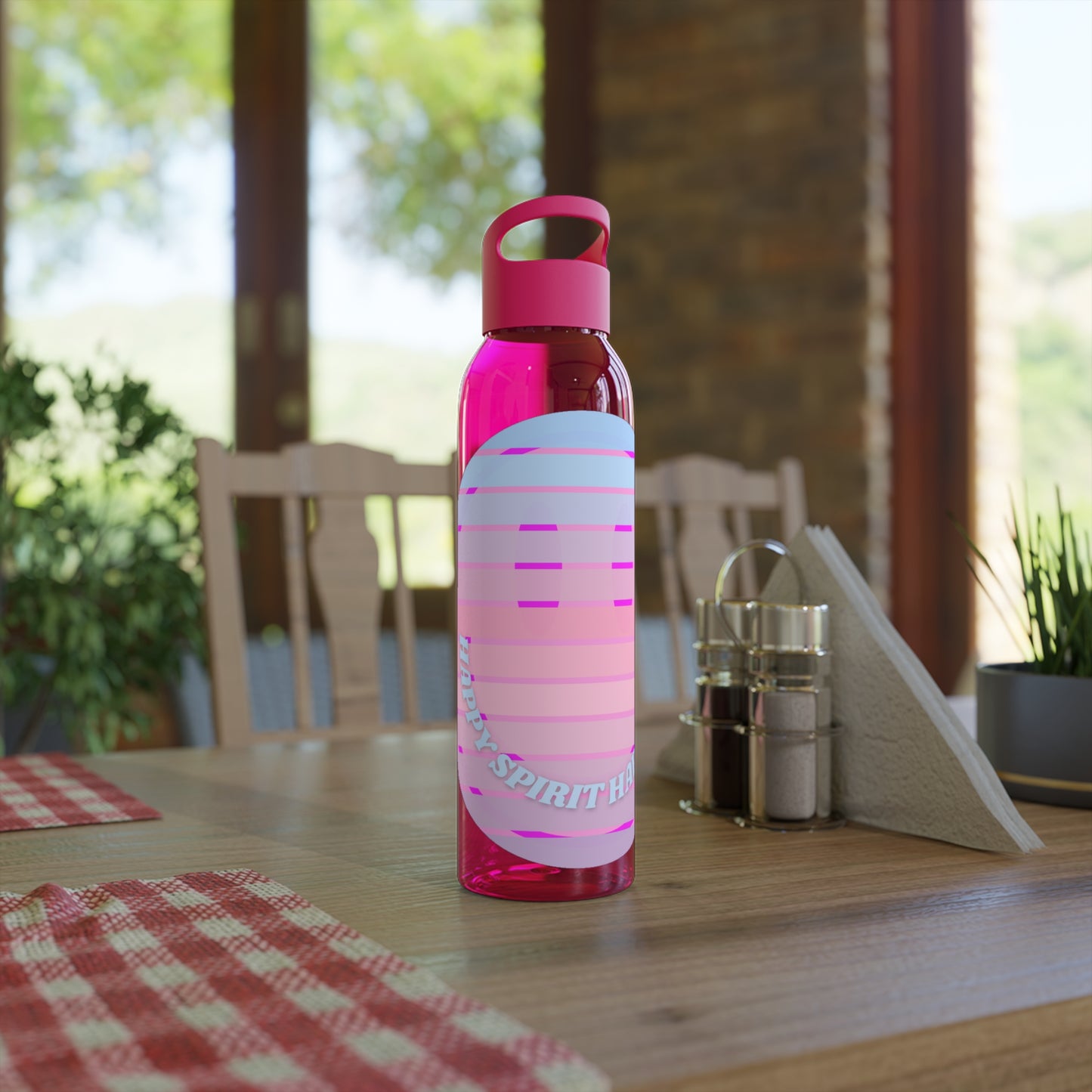 Aesthetic Happy Spirit Happy Life Water Bottle, Aesthetic Pink, Smile Face, Trendy Tumblr Bottle, Happy Mind Tumbler, BPA Free Smile Bottle