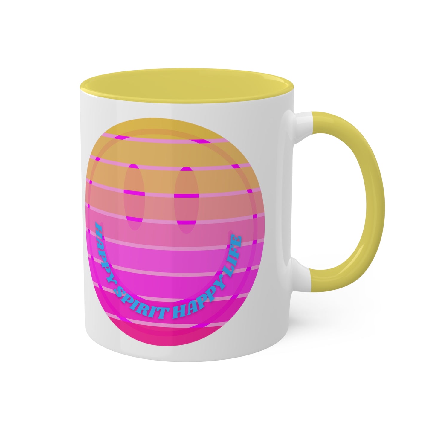 Retro Happy Spirit Happy Life Aesthetic Mug, Smile Face Mug, Trendy Coffee Mug, Tumblr Mug, Aesthetic Happy Life Gift, Aesthetic Mug