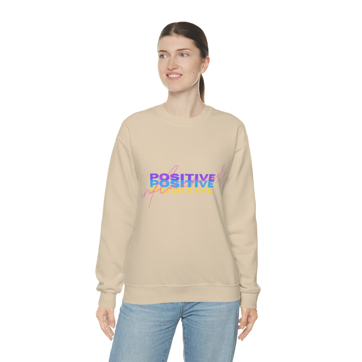 Retro Trendy Influencer Sweatshirt, Oversized Positive Influencer Crewneck Sweatshirt, VSCO Girl, Tumblr Top, 80s Retro Gift
