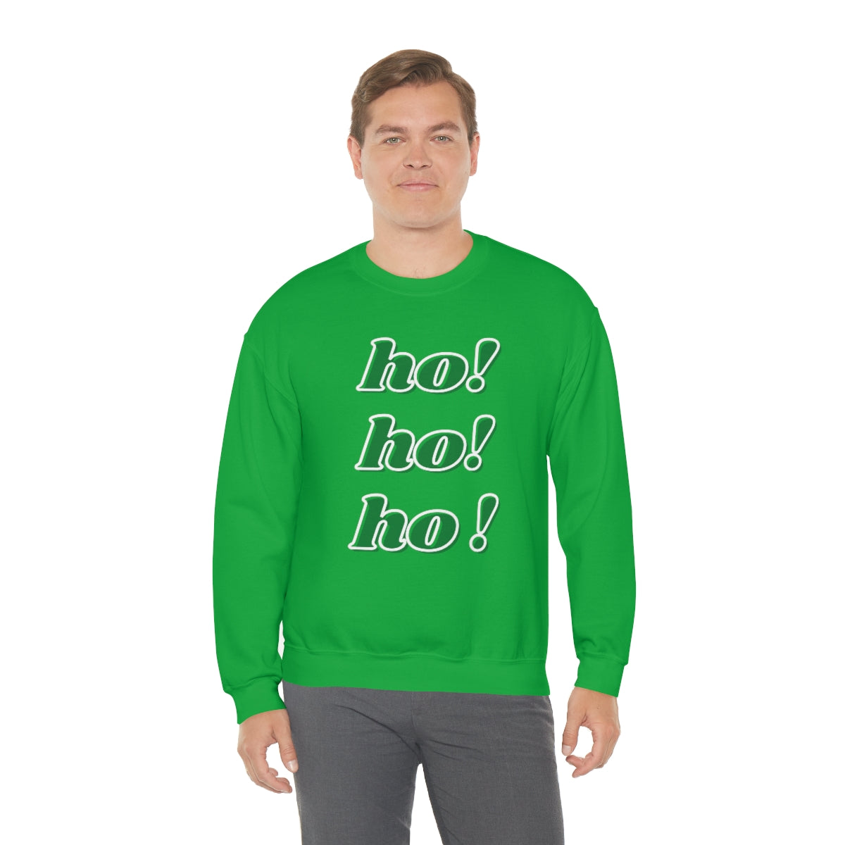 Ho Ho Ho Sweatshirt, Christmas Minimalist Top, Santa Claus Sweatshirt Xmas, Trendy Retro Font Holiday Unisex Heavy Blend Crewneck Sweatshirt