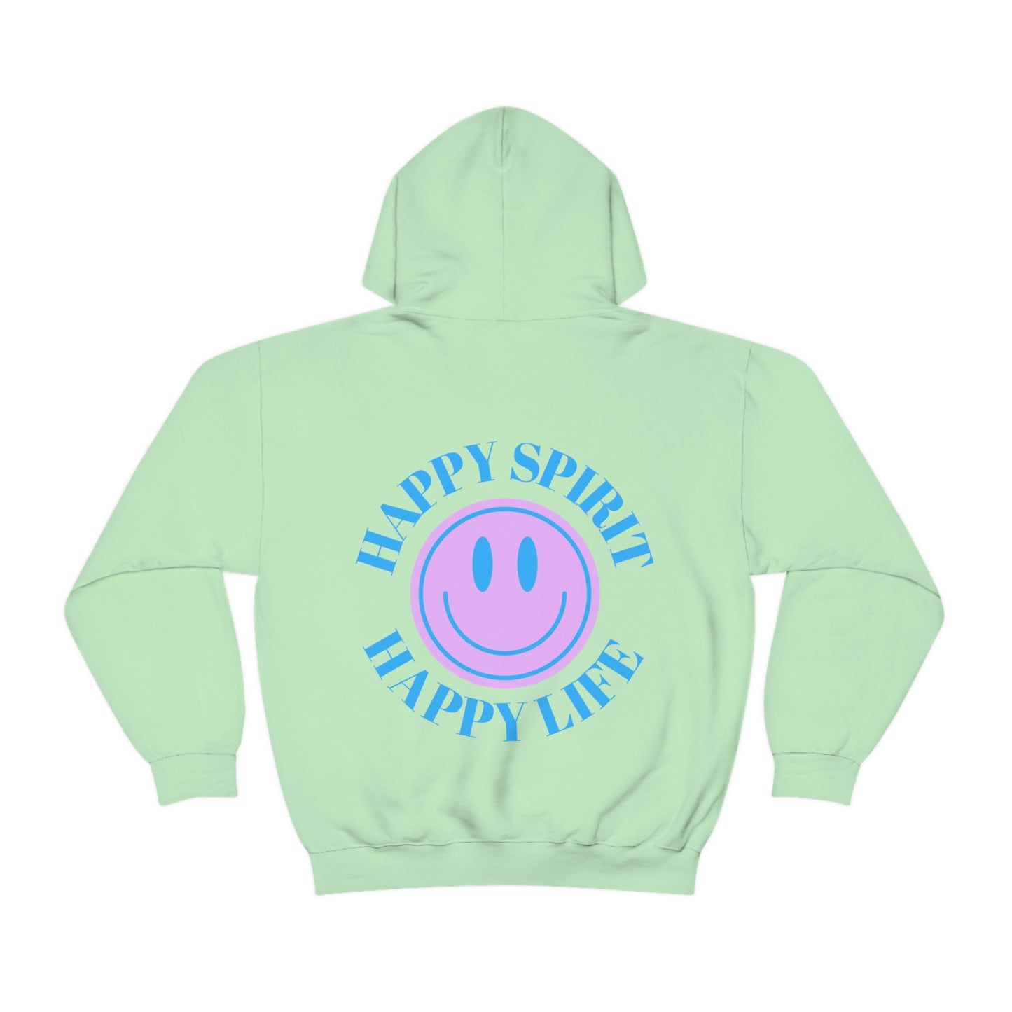 Happy Spirit Happy Life Sweatshirt, Gildan 18500 Hoodie, Oversized Hoodie, Back Print Trendy Sweatshirt, Beach Cover Up, Lake Cover Up