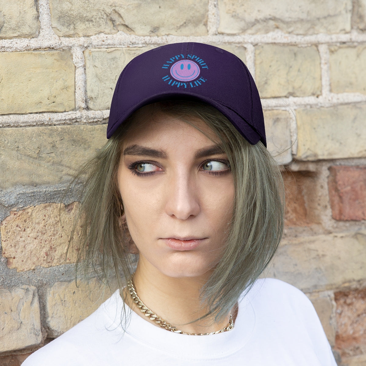 Happy Spirit Happy Life Embroidered Hat