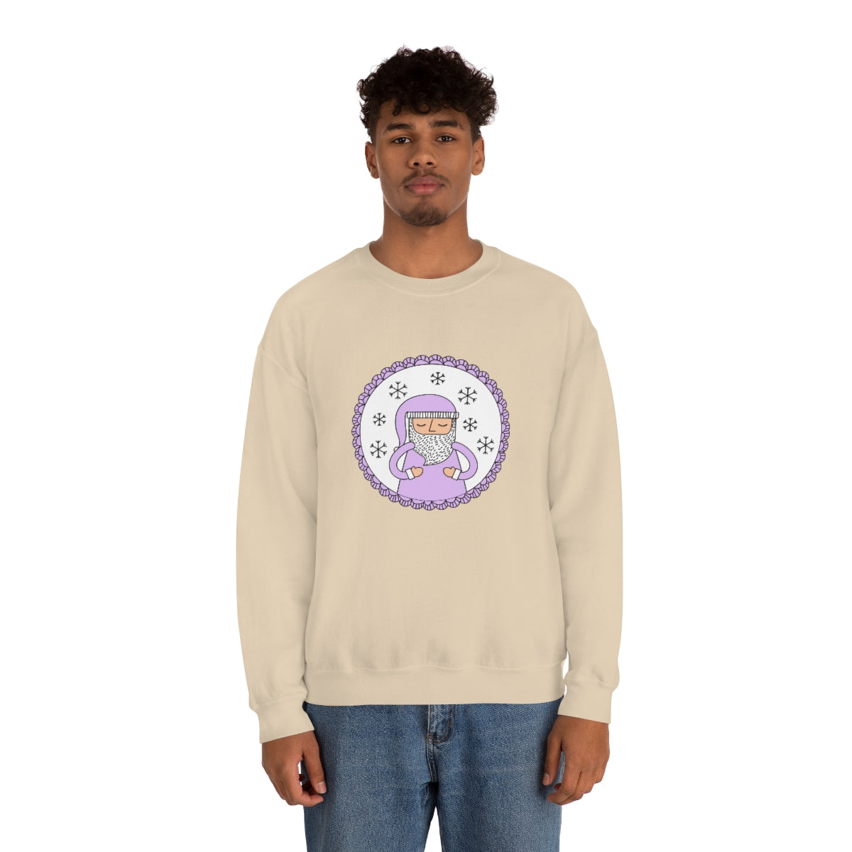 Purple Santa Claus Sweatshirt, Pink Santa Sweatshirt, Trendy Noel Minimalist Christmas Sweatshirt, Xmas Santa Crewneck Top, Pastel Holiday