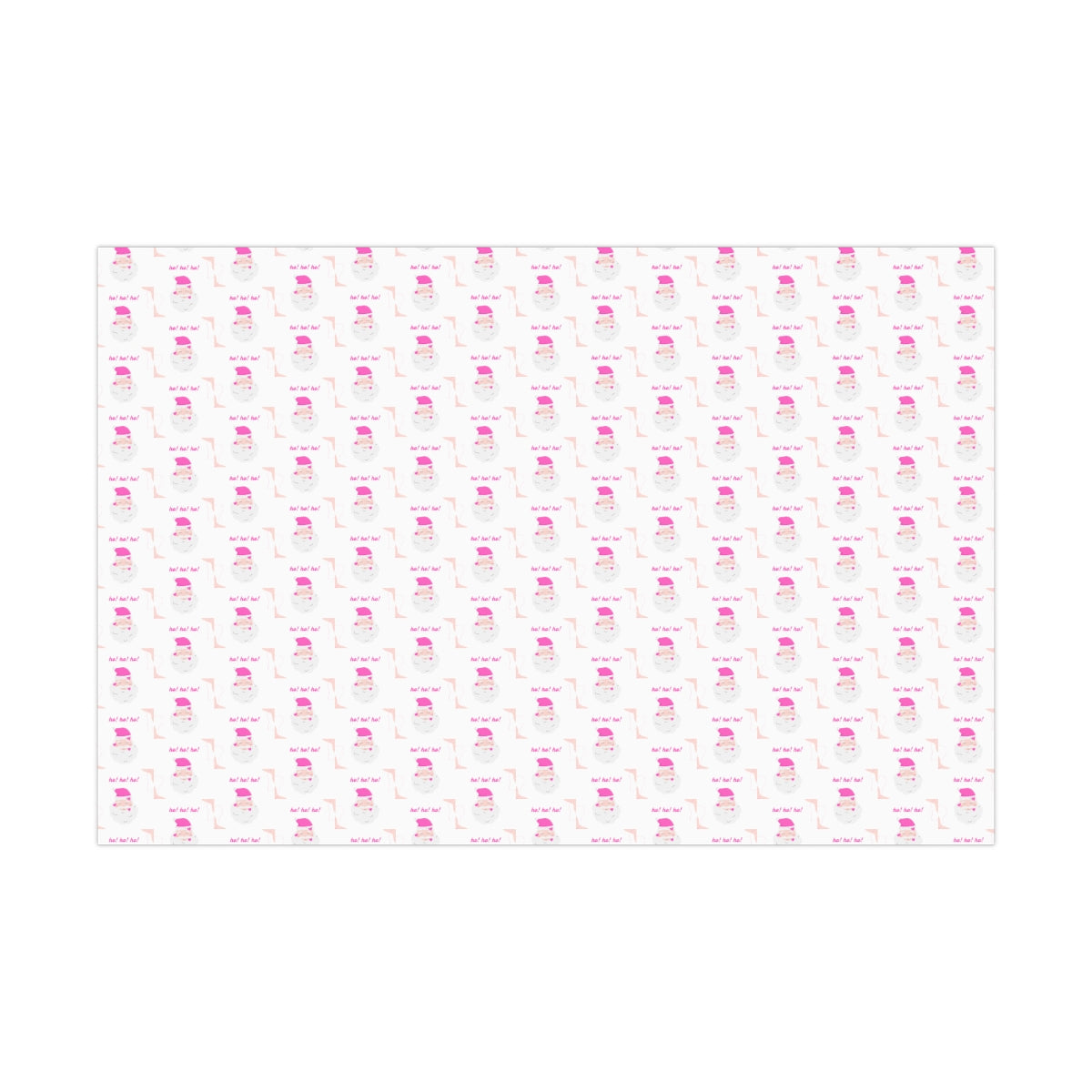 Ho Ho Ho Pink Santa Gift Wrap Paper, Pink Santa Wrapping Paper, Pastel Christmas Paper, Pink Holiday Wrapping Paper