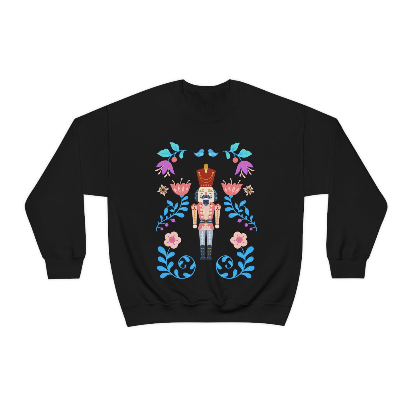 Nutcracker Modern Sweatshirt, Blue Nutcracker Sweatshirt, Trendy Christmas Minimalist Sweatshirt, Xmas Crewneck Bright Color Crew