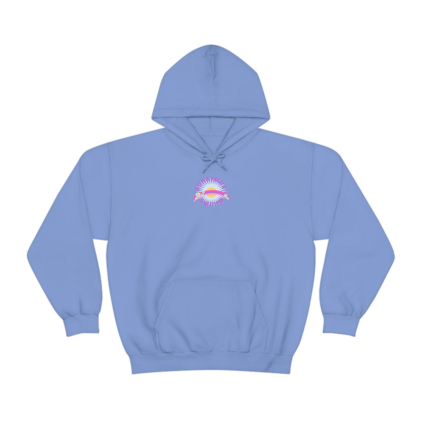 Retro Smile Flower Pink Purple Lavender Lilac Hoodie, Sunlight Squad Sweatshirt, Back Graphic Hoodie, VSCO Girl Oversized Trendy Tumblr Top