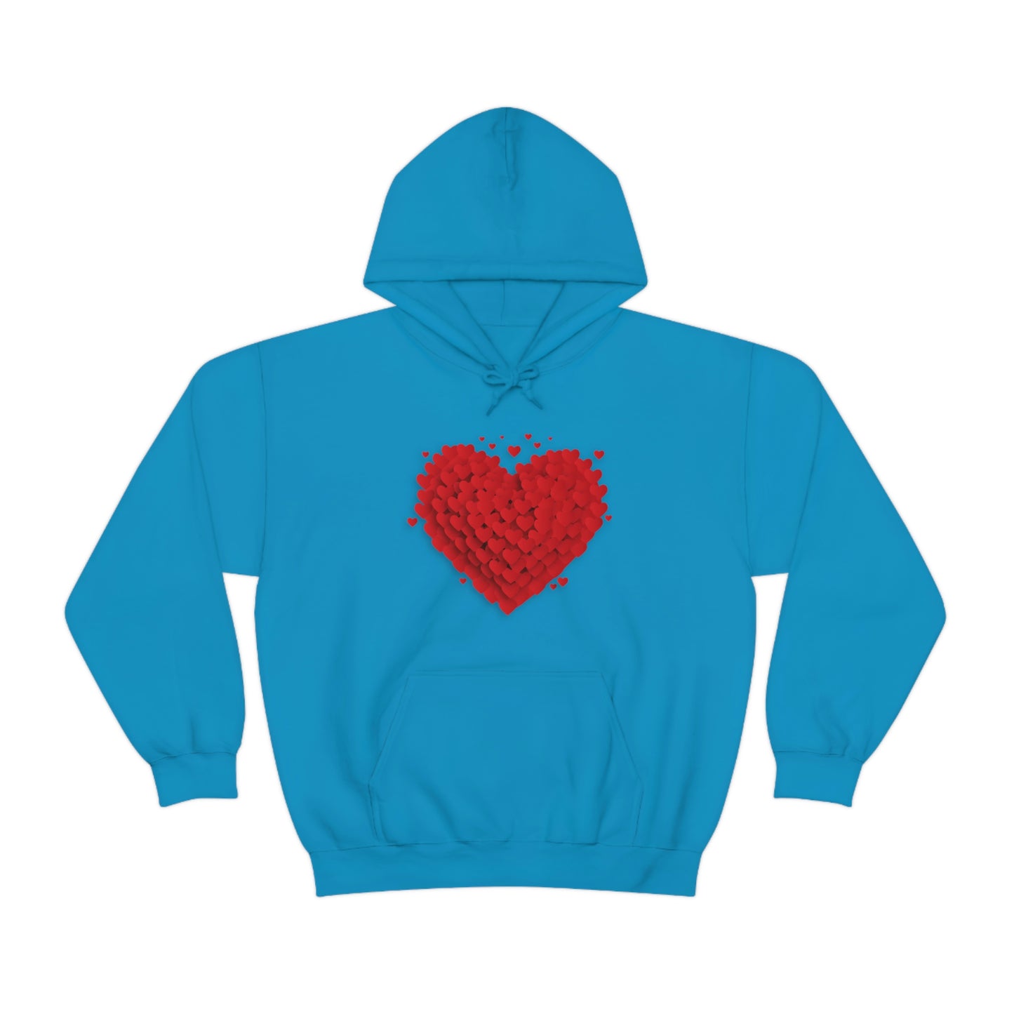 Love 3D Hearts Hoodie Sweatshirt, Pile of Hearts Love Hoodie, Valentine's Pink and Red Hoodie Pastel Pink Lavender and Mint Hoodie