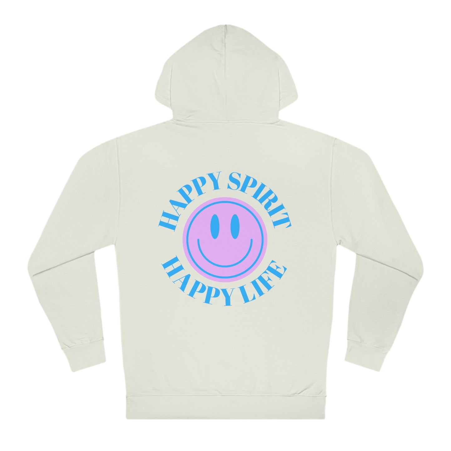 Happy Spirit Happy Life Sweatshirt, VSCO Girl Hoodie, Oversized Tumblr Hoodie, Back Print Smile Happy Mind Trendy, Beach Lake Cover Up
