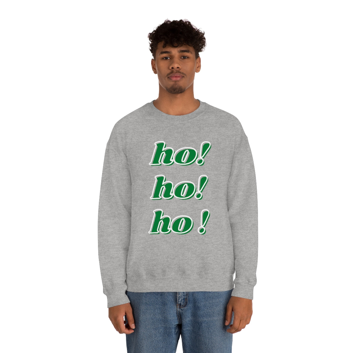 Ho Ho Ho Sweatshirt, Christmas Minimalist Top, Santa Claus Sweatshirt Xmas, Trendy Retro Font Holiday Unisex Heavy Blend Crewneck Sweatshirt
