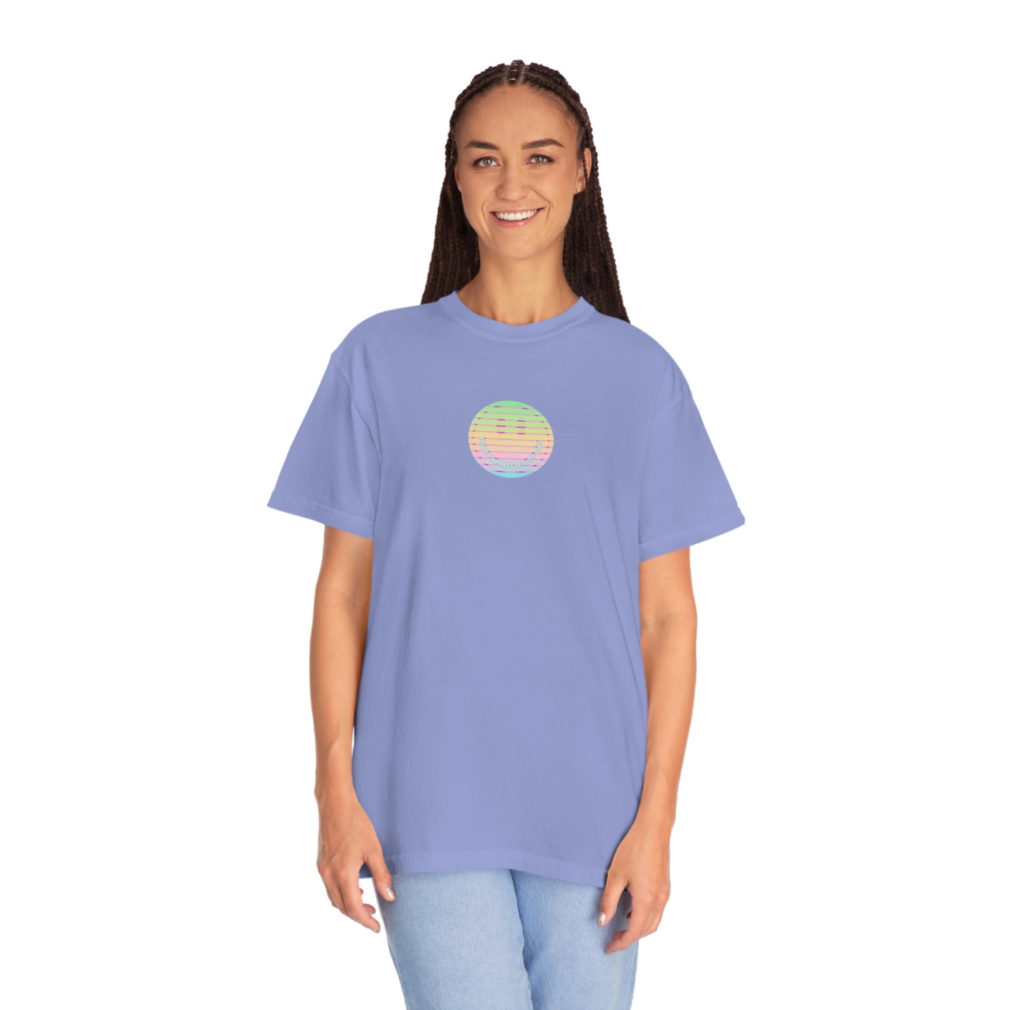 Retro Smile T shirt, Happy Spirit Happy Mind, Aesthetic t shirt, Graphic Tee Tumblr Tshirt, Trendy Oversized, Vsco girl, Comfort Colors