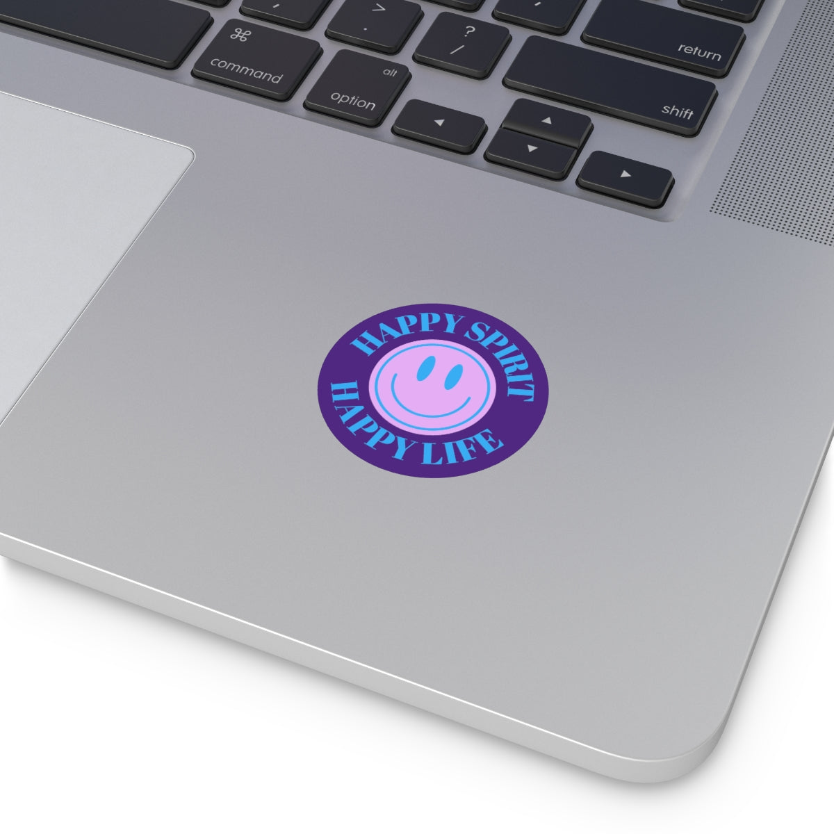 Happy Spirit Happy Life Round Vinyl Stickers, UV Smiley Stickers, Smile Sticker, Tumblr Retro Smile, VSCO Girl, Computer, Skateboard