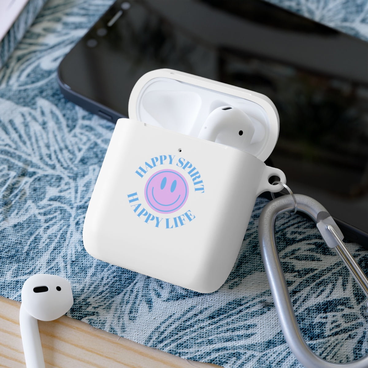 Happy Spirit Happy Life AirPods and AirPods Pro Case Cover, AirPods and AirPods Pro Case Cover, VSCO girl, Smiley Happy Life Protector
