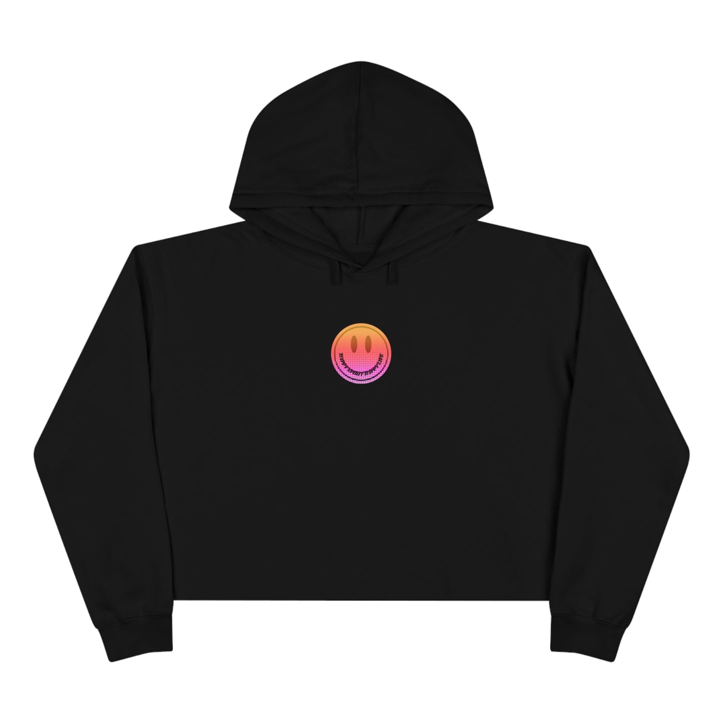 Aesthetic Cropped Hoodie, Smile Face Crop Top, Happy Spirit Happy Life Sunset Smile Cropped Top, Smile Hoodie, Hooded Cropped Pullover