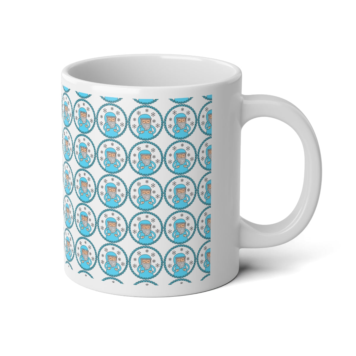 Blue Santa Aesthetic Mug, Pastel Christmas Mug, Trendy Coffee Mug, Tumblr Mug, Aesthetic Holiday Gift, Minimalist Santa Mug Print