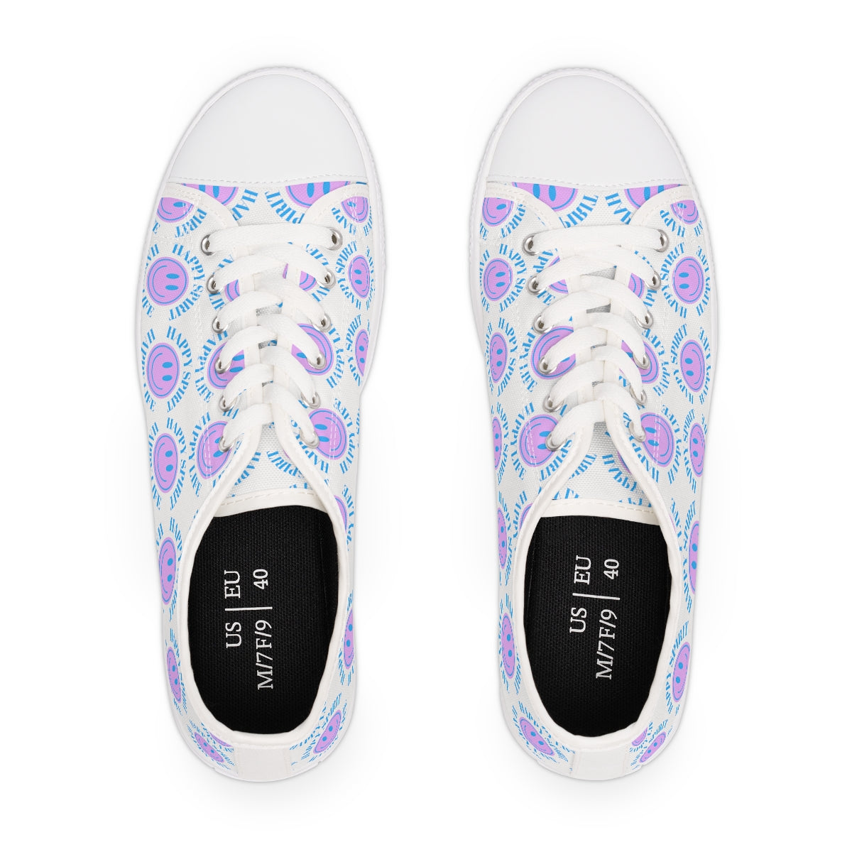 Happy Spirit Happy Life Purple Smile Sneakers, Smile Canvas Low Top Shoes for Women, Vsco Girl Shoes, Tumblr Shoes, Lavender Smile Shoes