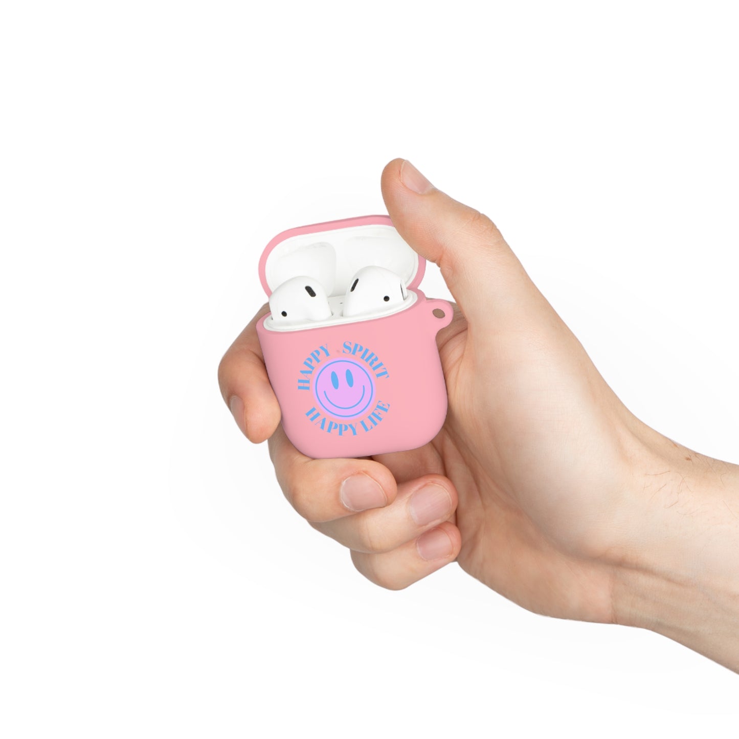 Happy Spirit Happy Life AirPods and AirPods Pro Case Cover, AirPods and AirPods Pro Case Cover, VSCO girl, Aesthetic Smile Protector Case