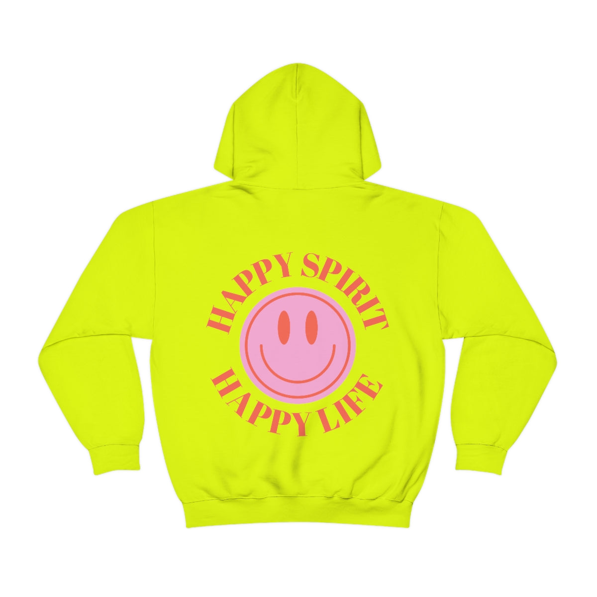 Happy Spirit Happy Life Sweatshirt, Gildan 18500 Hoodie, Oversized Hoodie, Back Print Trendy Sweatshirt, Beach Cover Up, Lake Cover Up