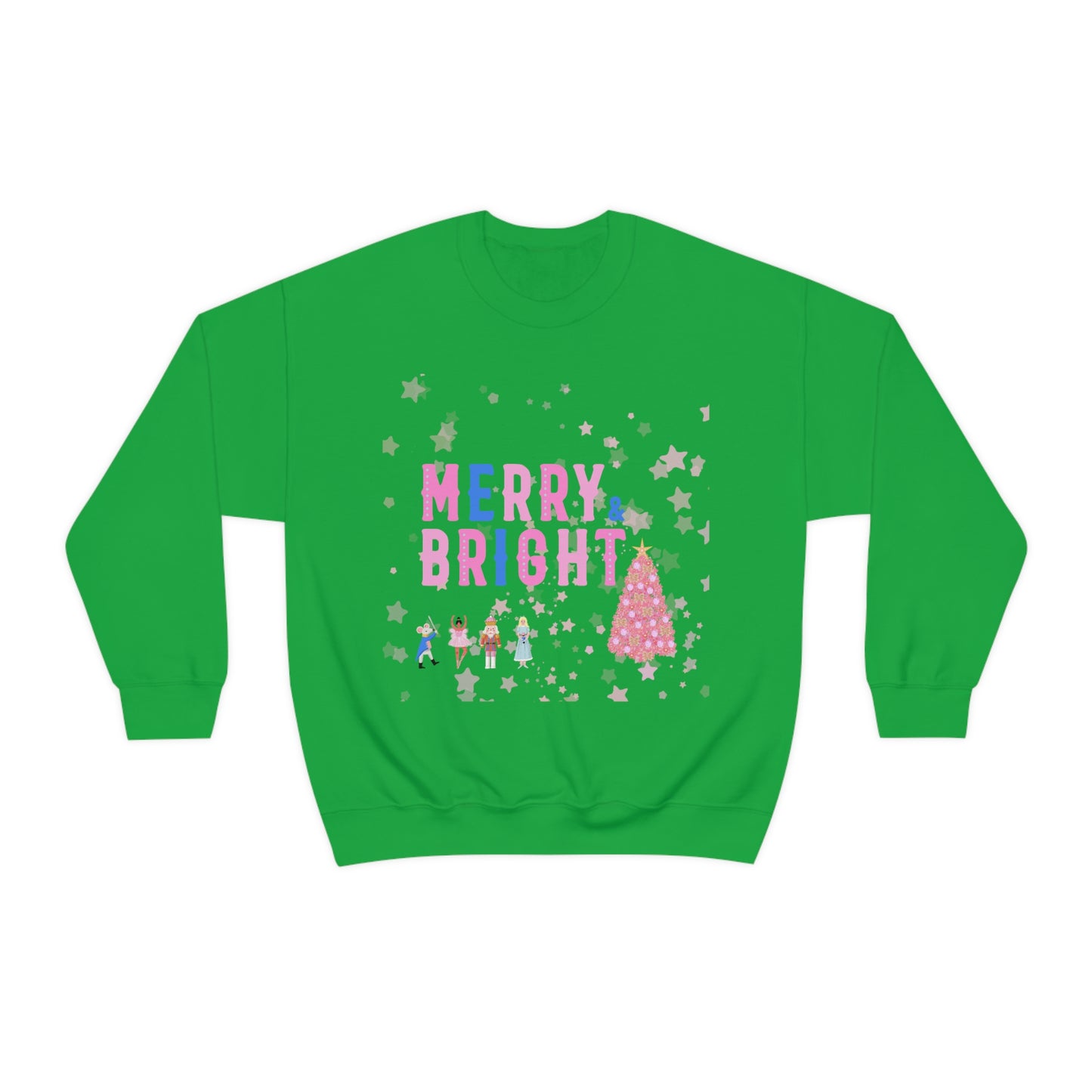 Pink Nutcracker Merry and Bright Minimalist Sweatshirt, Blue Nutcracker Sweatshirt, Trendy Christmas Sweatshirt, Pastel Xmas Crewneck