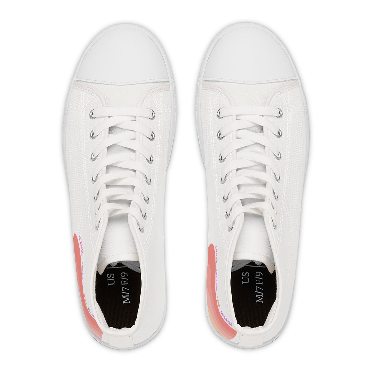 Positivity Theme Sneakers, Always Follow Your Dreams Retro Font Sneakers, Canvas Rainbow Chucks, Positivity High Tops