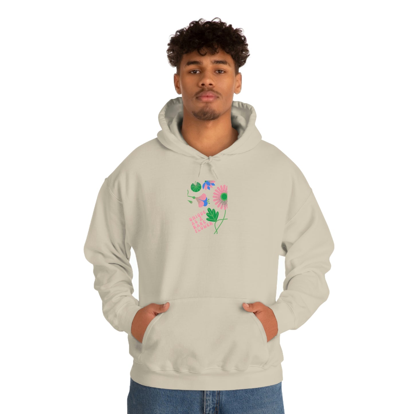 Retro Plant Hoodie, Unique as a Rare Flower Sweatshirt, Positivity Oversized Hoodie Sweatshirt, Flower Aesthetic Pink Plant Hoodie