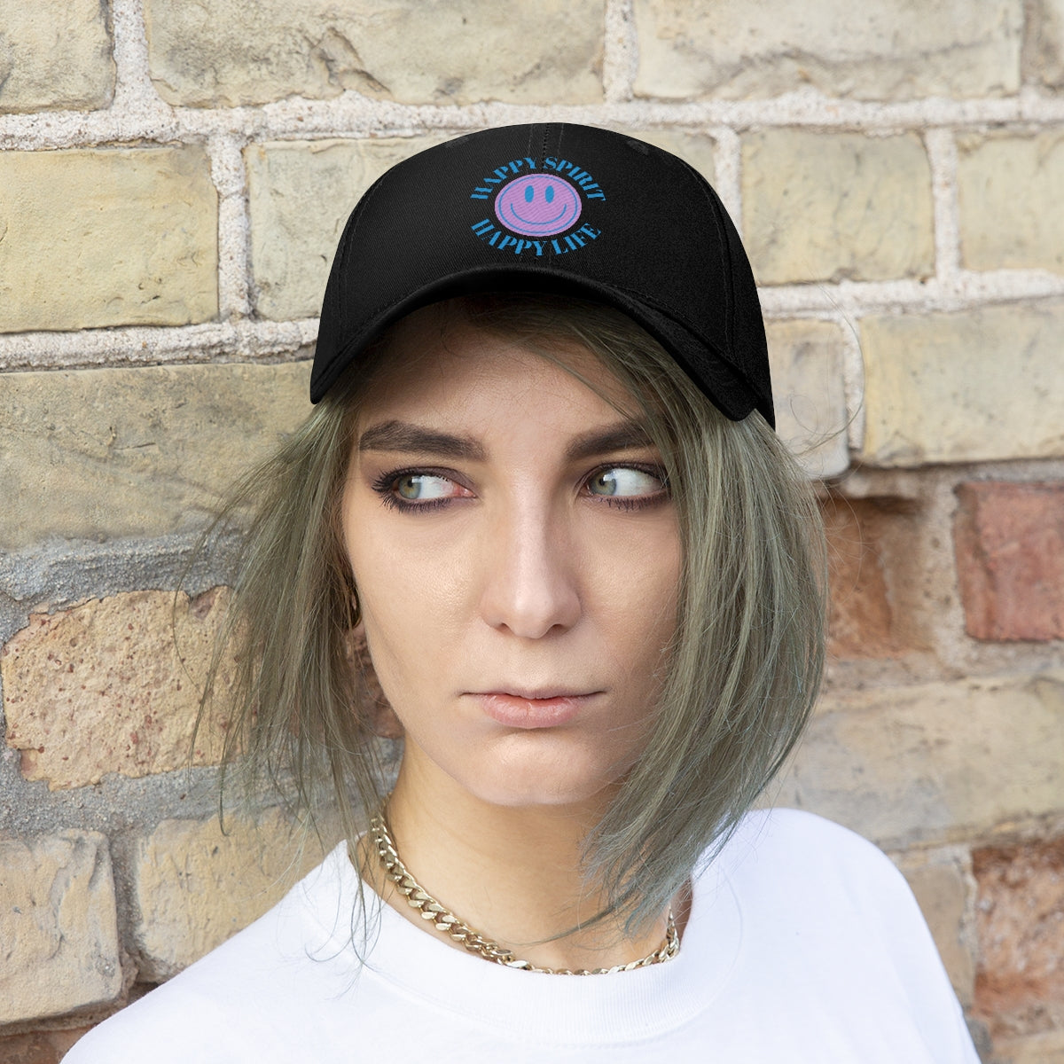 Happy Spirit Happy Life Embroidered Hat