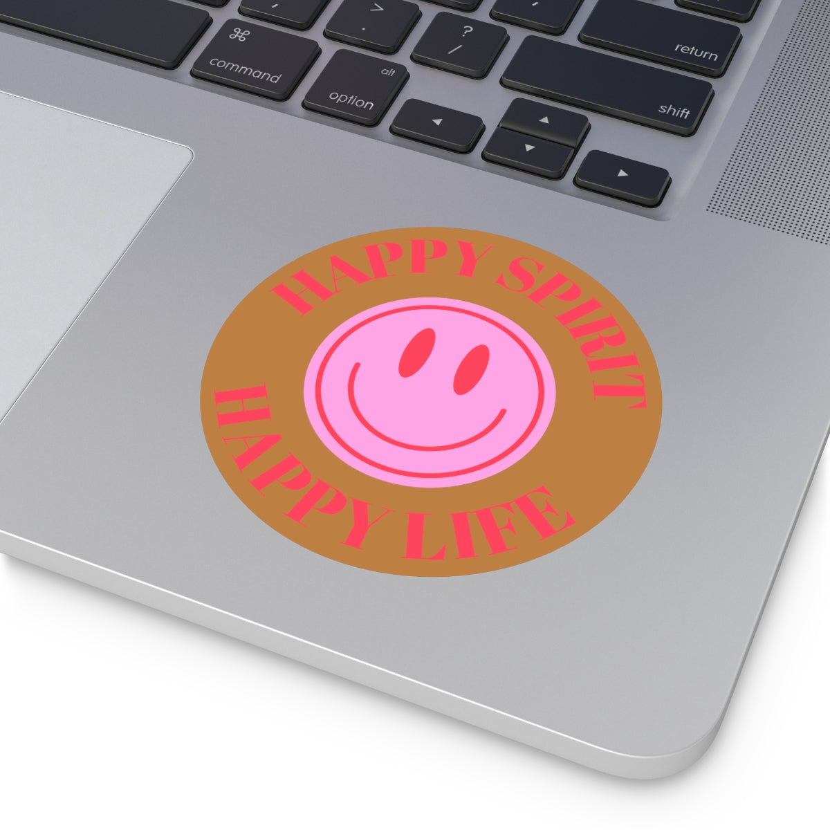 Happy Spirit Happy Life Round Vinyl Stickers, UV Smiley Stickers, Smile Sticker, Tumblr Retro Smile, VSCO Girl, Computer, Skateboard