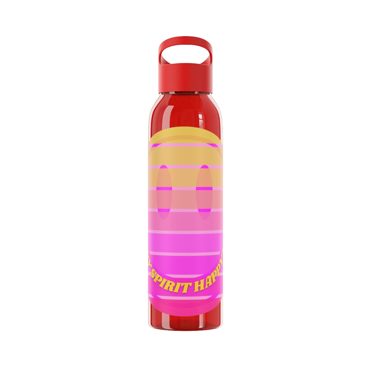 Aesthetic Happy Spirit Happy Life Water Bottle, Aesthetic Pink Bottle, Smile Face, Trendy Tumblr Bottle, Happy Mind Tumbler, BPA Fre