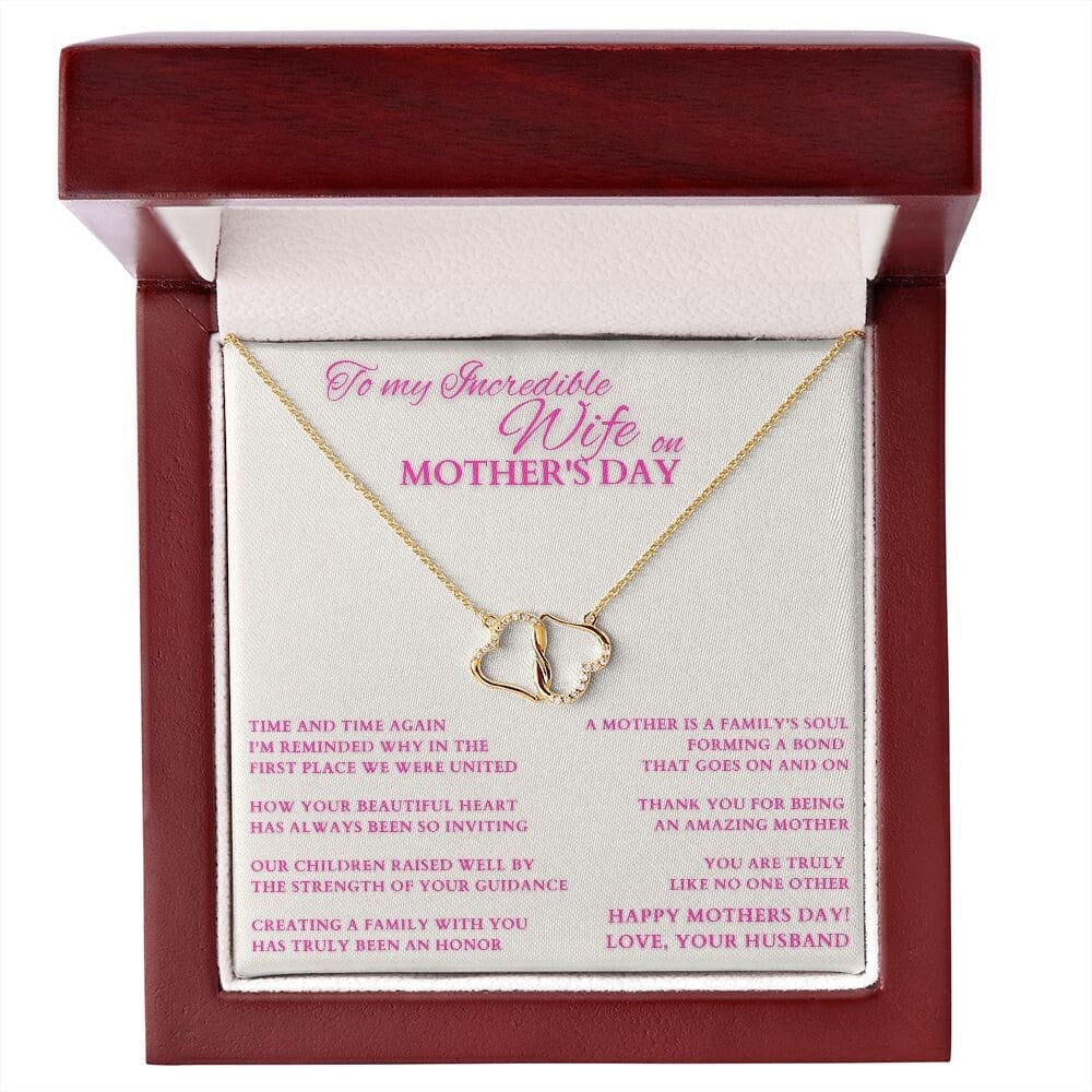 Mothers Day Gift For Wife, To Wife On Mother's Day, Mothers Day Gift, Diamond and Gold Necklace for Wife, Mom Wife Gift, Mom Gift from Dad