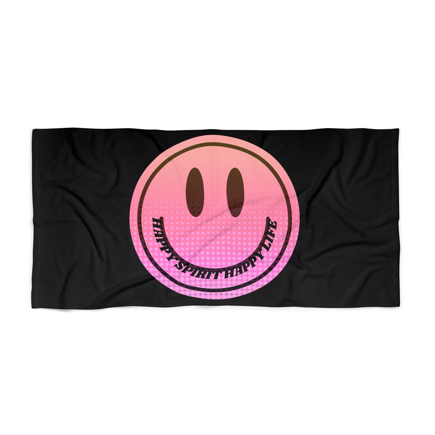 Aesthetic Smile Beach Towel, Happy Spirit Happy Life Towel, Sunset Smile Towel, Trendy Neon Ombre Towel, Summer Towel, Mental Health Towel