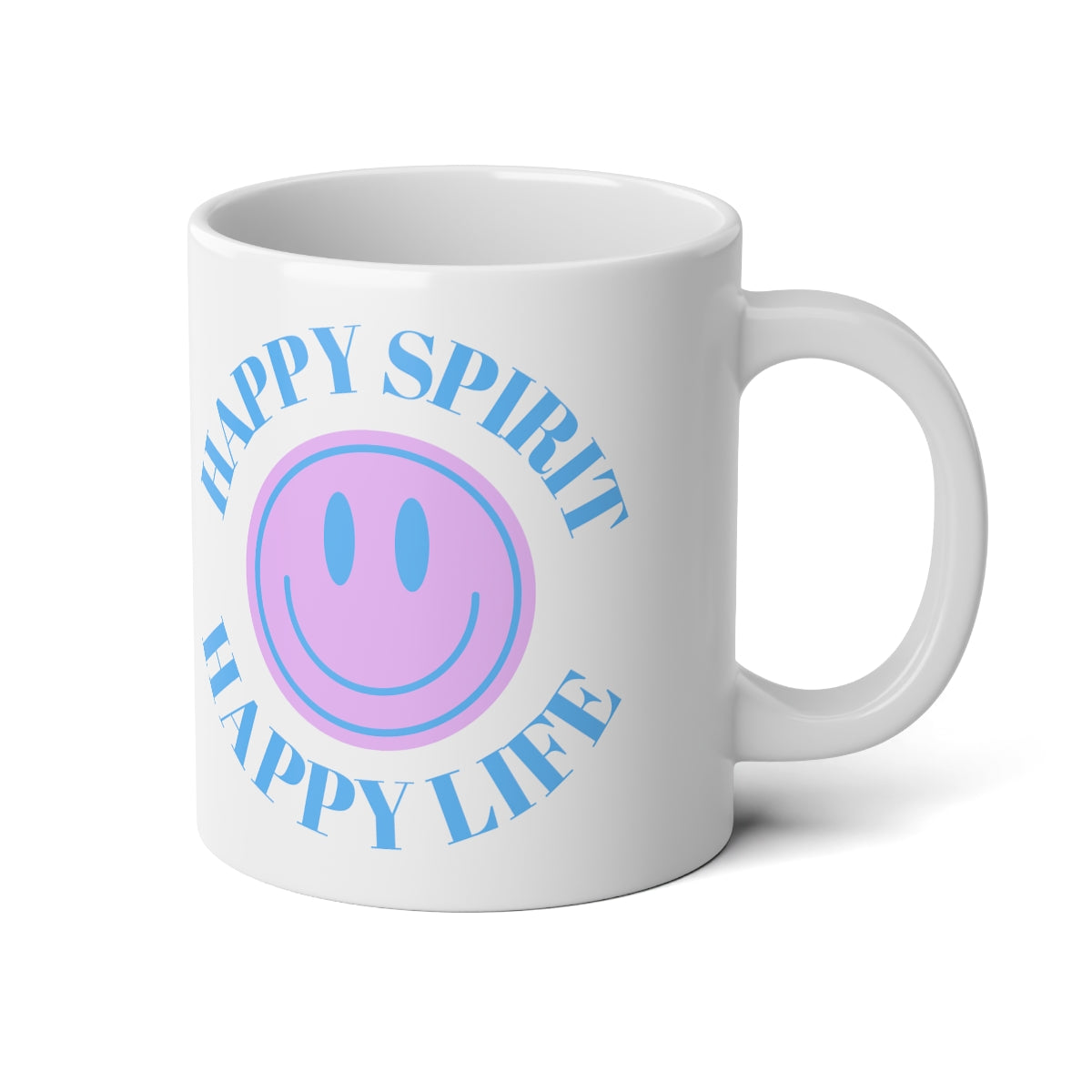 Happy Spirit Happy Life Aesthetic Large Mug, Smiley Face Mug, Trendy Coffee Huge Mug, Tumblr, Aesthetic Happy Life Gift, Happy Life Jumbo