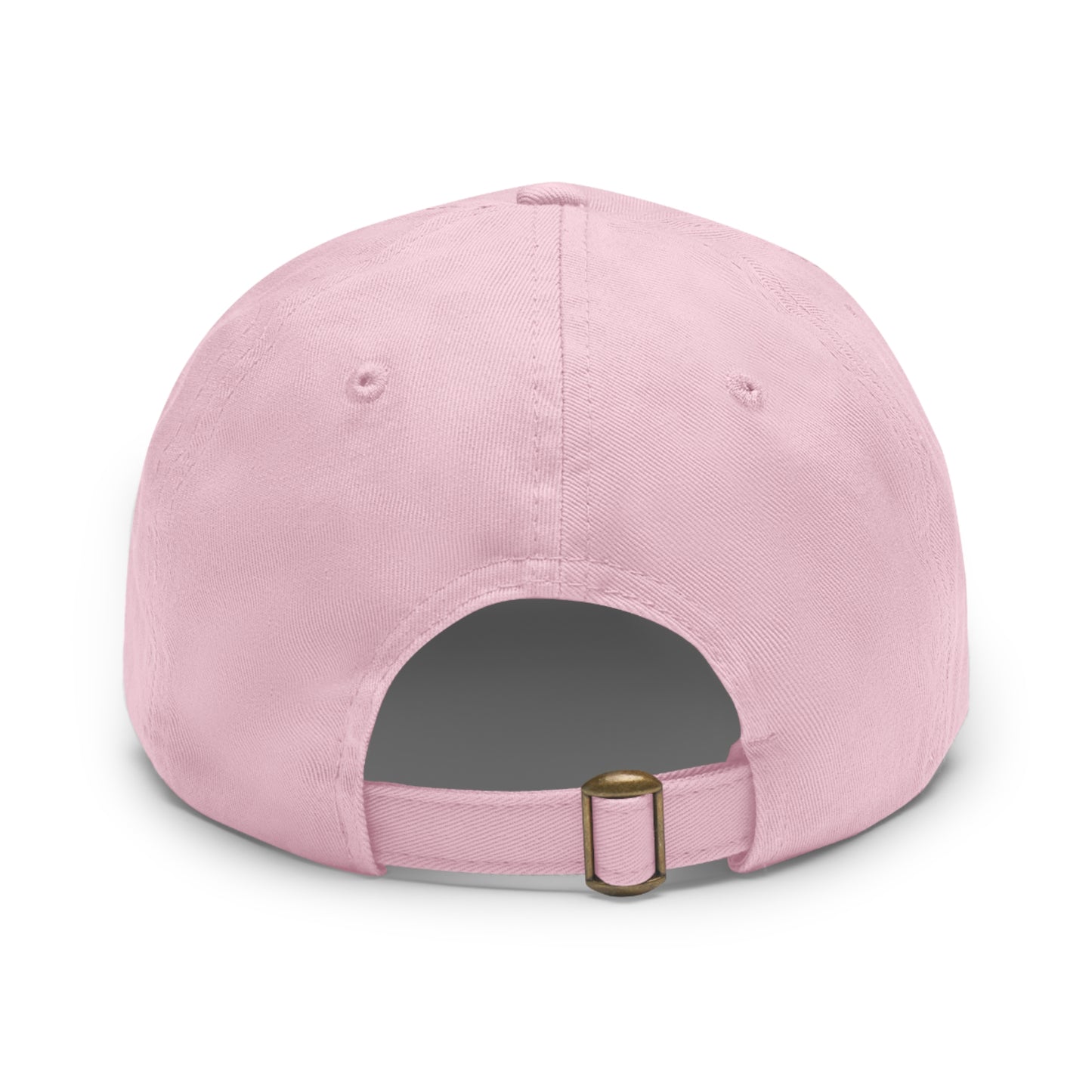 Aesthetic Pink Smile Hat, Pink Twill Dad Hat with Leather Patch (Round), Pink Golf Hat, Pink Twill Cap, Pink Cotton Hat, Pink Baseball Hat