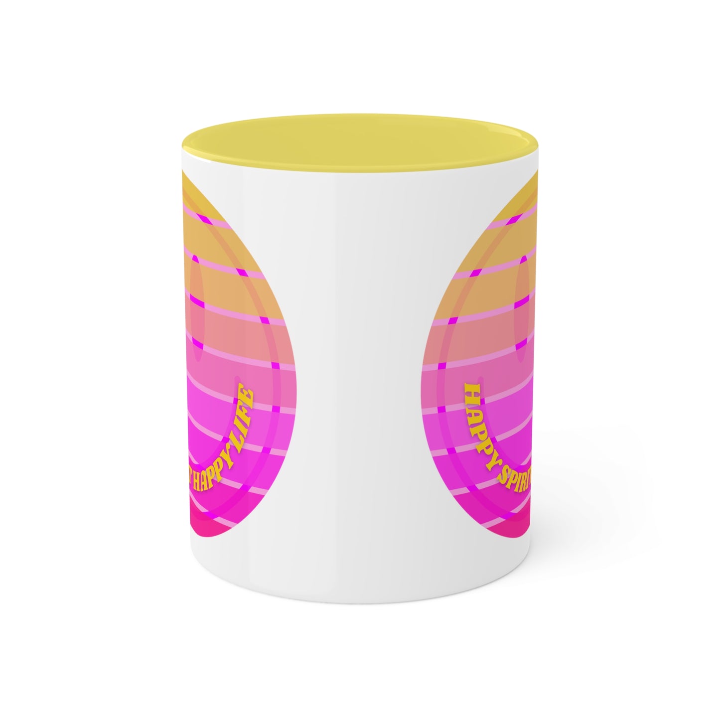 Retro Happy Spirit Happy Life Aesthetic Mug, Smile Face Mug, Trendy Coffee Mug, Tumblr Mug, Aesthetic Happy Life Gift, Aesthetic Mug