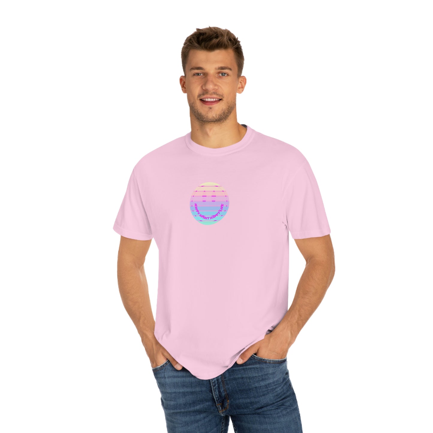 Aesthetic Retro Smile Lilac Tshirt, Happy Spirit Happy Mind, Aesthetic t shirt, Graphic Tumblr Tshirt, Trendy Oversized Vintage Style