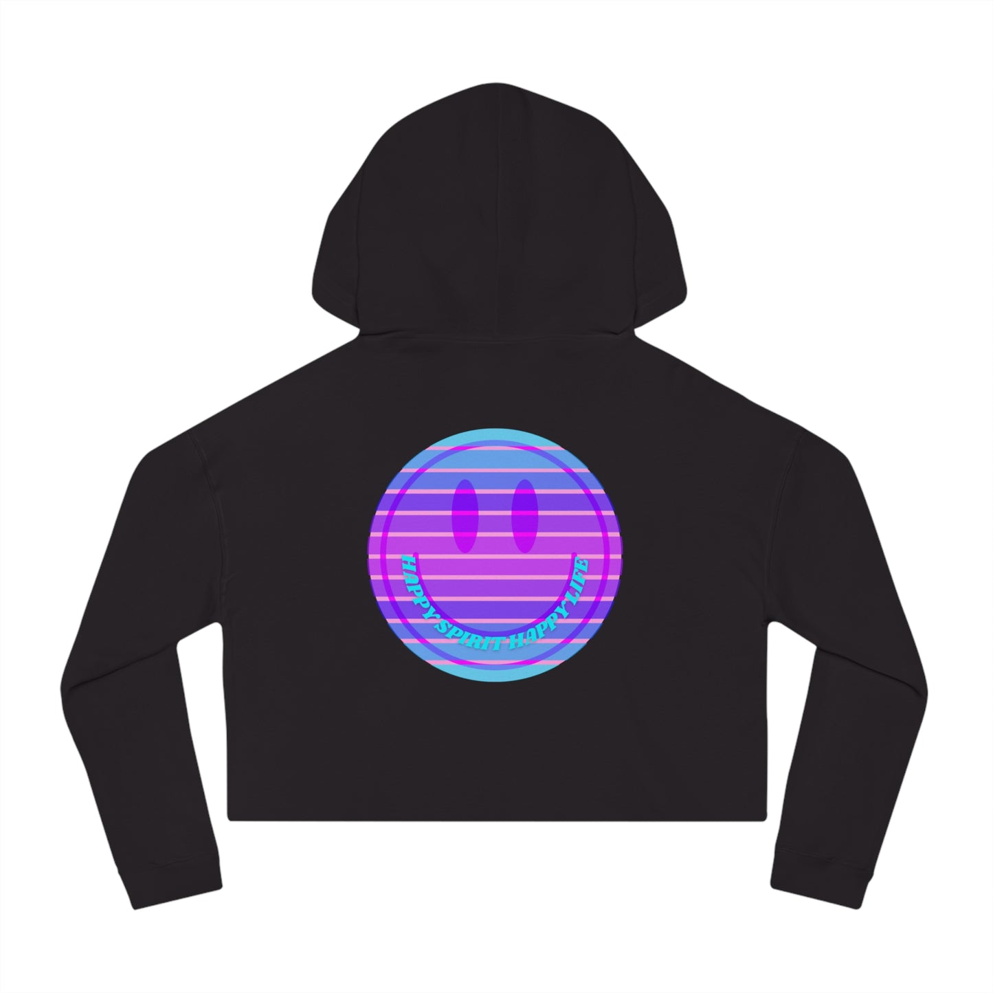Aesthetic Cropped Hoodie, Smile Face Crop Top, Happy Spirit Happy Life Sunset Smile Cropped Top, Smile Hoodie, Hooded Cropped Pullover