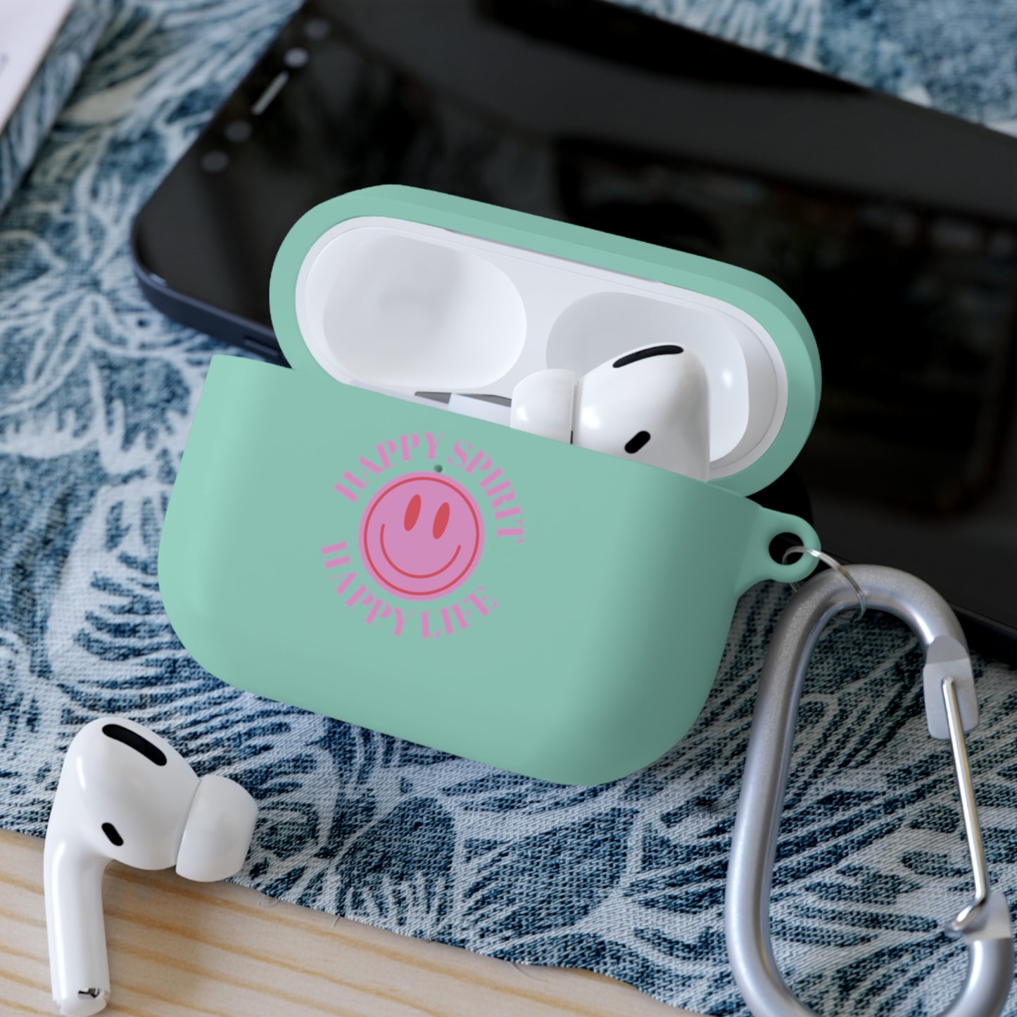 Happy Spirit Happy Life AirPods and AirPods Pro Case Cover, AirPods and AirPods Pro Case Cover, VSCO girl, Smiley Happy Life Protector Case