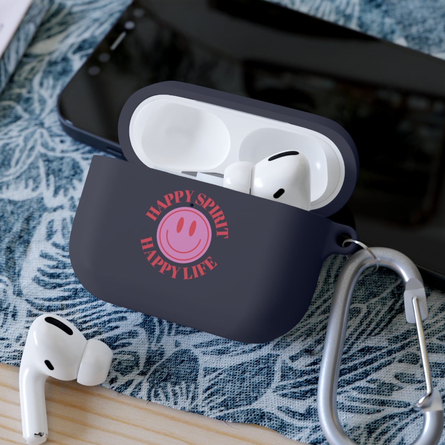Happy Spirit Happy Life AirPods and AirPods Pro Case Cover, AirPods and AirPods Pro Case Cover, VSCO girl, Smiley Happy Life Protector Case
