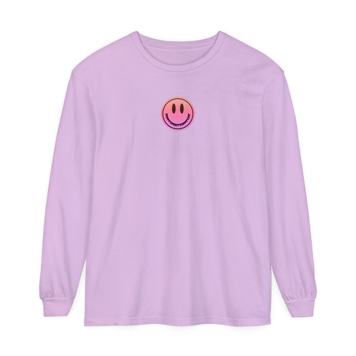 Aesthetic Long Sleeve Shirt, Smile Face Y2K Retro Shirt, 80's Style Smile Graphic, Comfort Colors Unisex Garment-dyed Long Sleeve T-Shirt