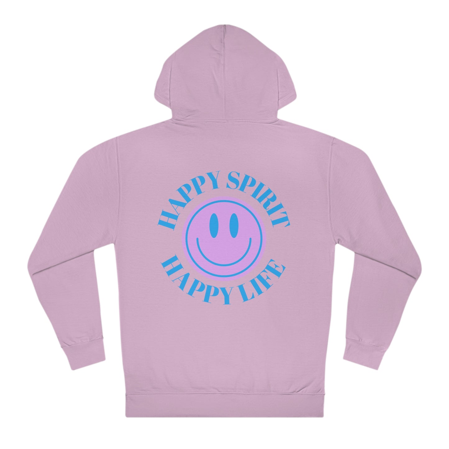 Happy Spirit Happy Life Sweatshirt, VSCO Girl Hoodie, Oversized Tumblr Hoodie, Back Print Smile Happy Mind Trendy, Beach Lake Cover Up