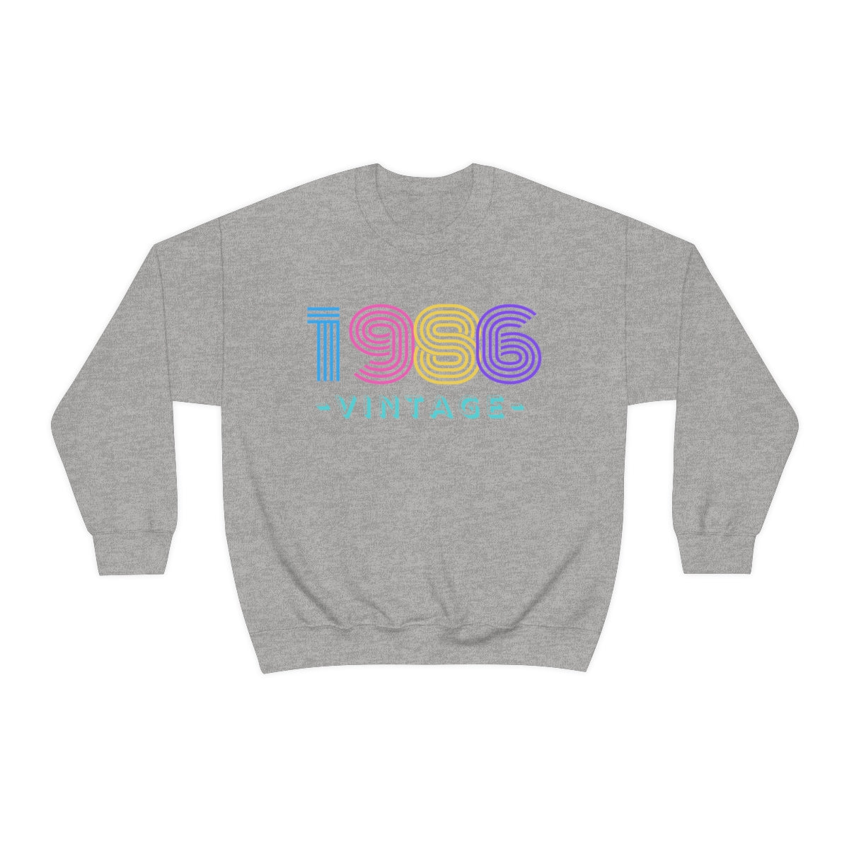 Personalized 1986 Vintage Retro Birthday or Special Date Crewneck Sweatshirt, Perfect Birthday Gift Sweatshirt, 80s style script