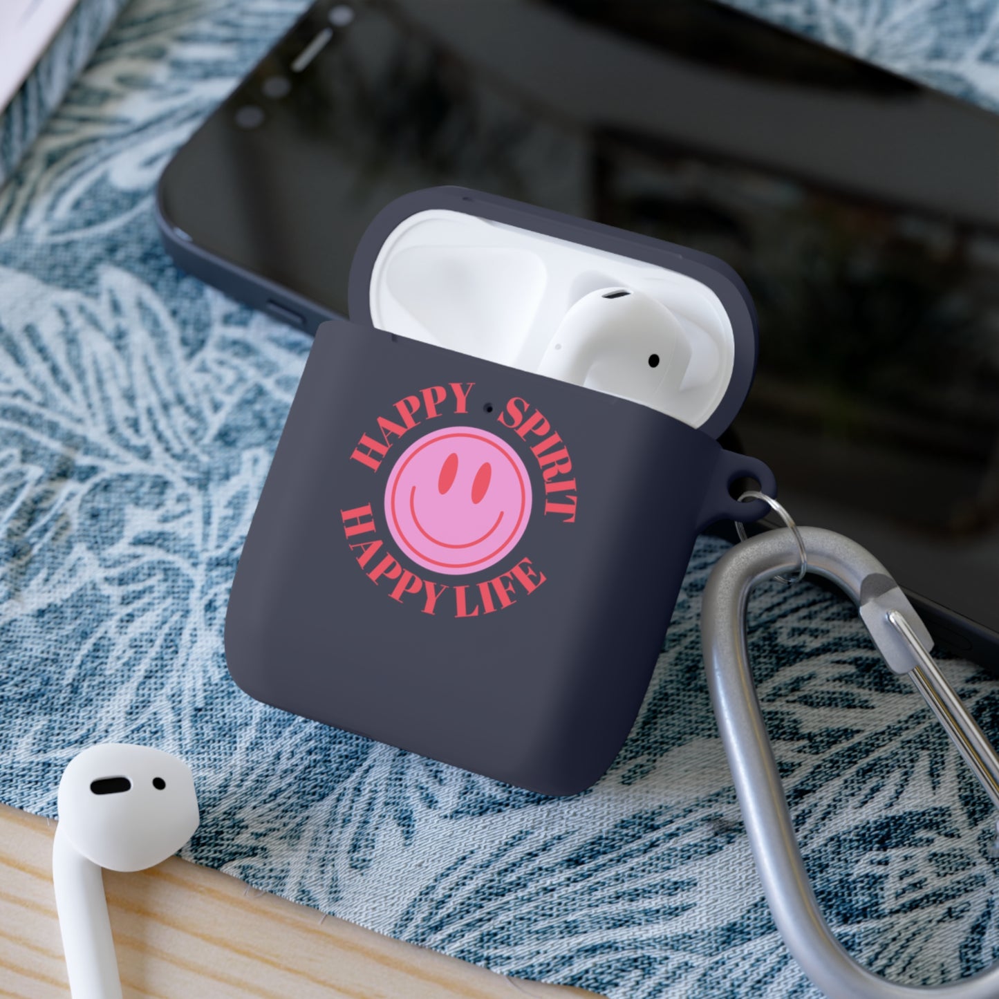 Happy Spirit Happy Life AirPods and AirPods Pro Case Cover, AirPods and AirPods Pro Case Cover, VSCO girl, Smiley Happy Life Protector Case