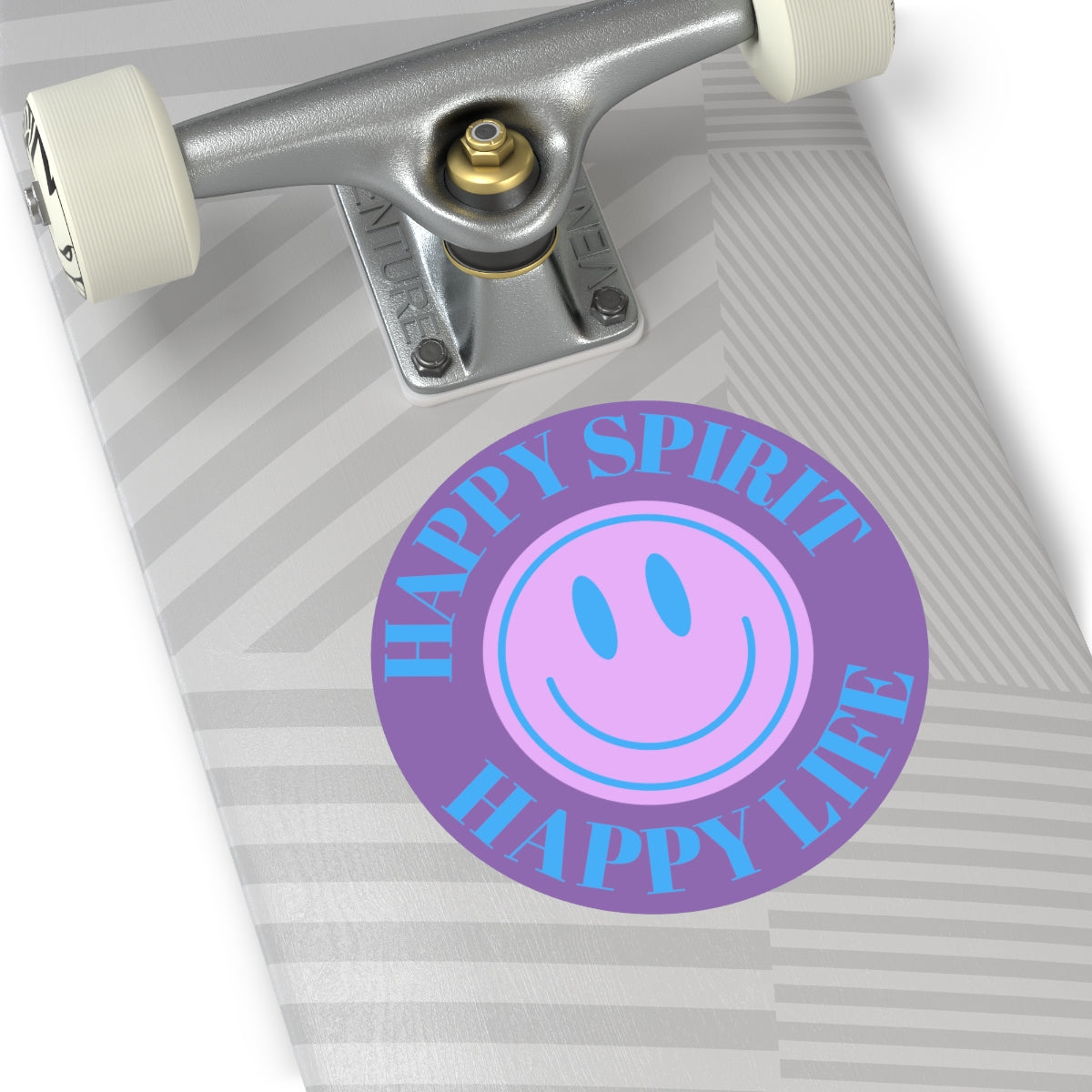Happy Spirit Happy Life Round Vinyl Stickers, UV Smiley Stickers, Smile Sticker, Tumblr Retro Smile, VSCO Girl, Computer, Skateboard
